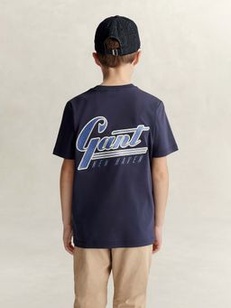 GANT - Boys Navy Blue Round Neck T-Shirt