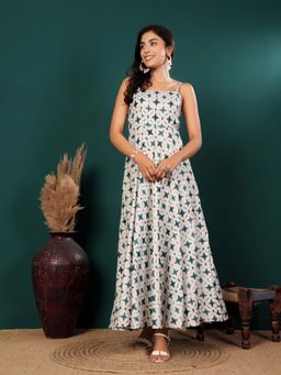 Varanga - Off White Printed Dress