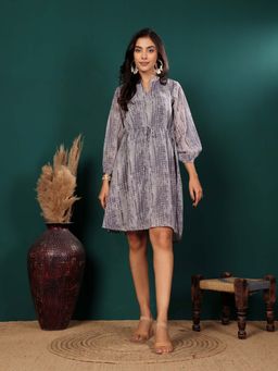 Varanga - Grey Printed Dress