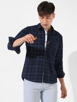 Campus Sutra - Men Checkered Casual Black Shirt