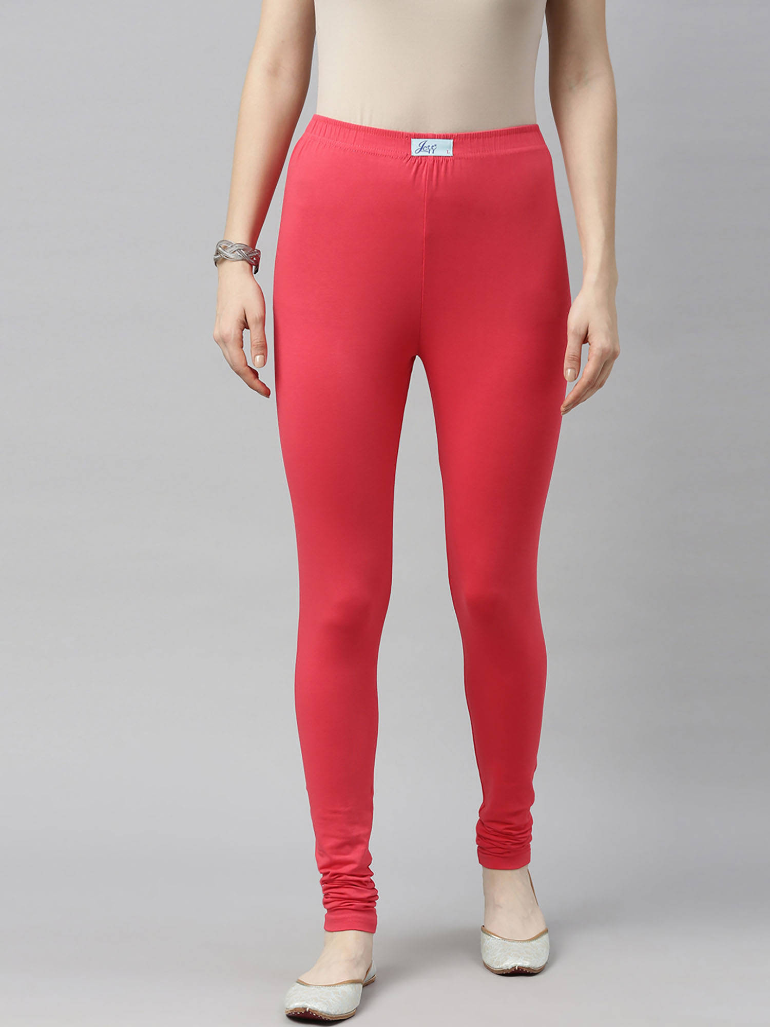 Buy Jcss Womens Lycra Churidar Leggings Peach Online