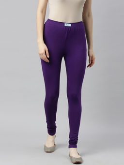 Jcss - Womens Lycra Churidar Leggings Purple