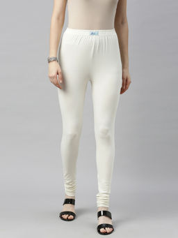 Jcss - Womens Lycra Churidar Leggings Off White