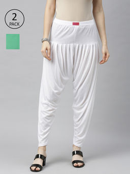 Jcss - Womens Solid Patiala Pants Multi Color (Set of 2)