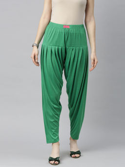 Jcss - Womens Solid Patiala Pants Green