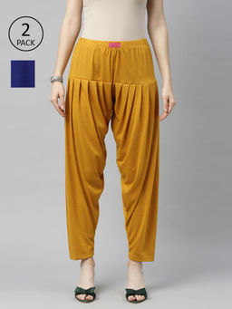 Jcss - Womens Solid Patiala Pants Multi Color (Set of 2)
