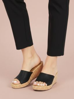 Inc.5 - Womens Black Party Wear Wedges Heels