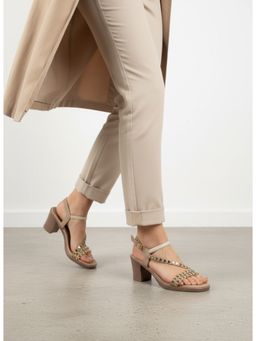 Inc.5 - Womens Beige Party Wear Embellished Block heels