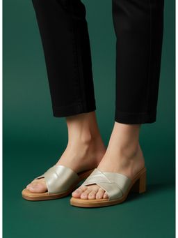 Inc.5 - Womens Gold Party Wear Round Block heels