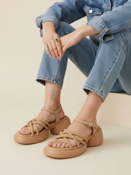 Inc.5 - Womens Beige Party Wear Block Heels