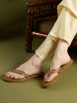 Inc.5 - Womens Multi-Color Ethnic Embellished Flats