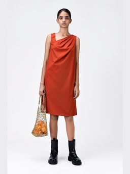 Genes Lecoanet Hemant - Cotton Poplin A-Line Orange Knee Length Dress
