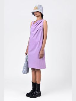 Genes Lecoanet Hemant - Cotton Poplin A-Line Lavender Knee Length Dress