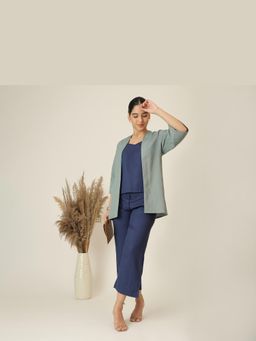 Saltpetre - Green Juniper Overlay With Slip Top And Barrel Leg Pants