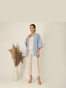 Saltpetre - Blue Juniper Overlay With Slip Top And Barrel Leg Pants