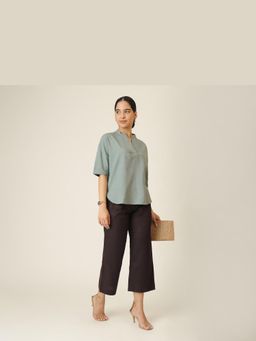 Saltpetre - Green Cliff And Coast Kimono Sleeves Top And Pants