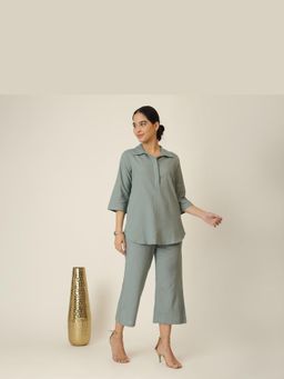Saltpetre - Green Skipper Collar Tunic And Pants