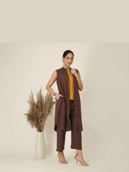 Saltpetre - Brown Wendy Sleeveless Top And Pants With Shrug