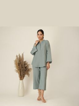 Saltpetre - Green Sylvia Full Sleeves Short Tunic And Pants