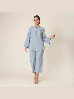 Saltpetre - Blue Sylvia Full Sleeves Short Tunic And Pants