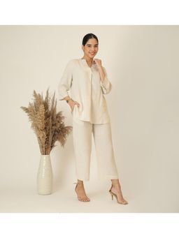 Saltpetre - Beige Sherry Linen Tunic And Pants