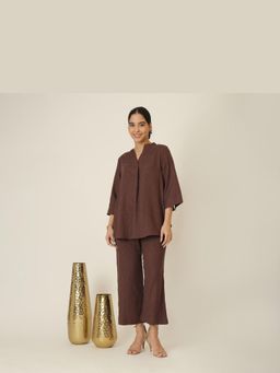 Saltpetre - Brown Sherry Linen Tunic And Pants