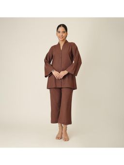 Saltpetre - Brown Demi Full Sleeves Shirt And Pant