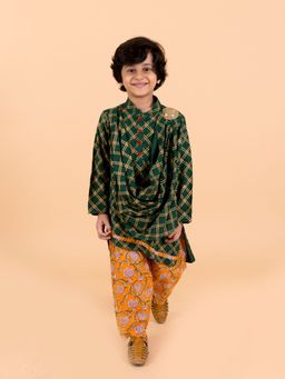 PSPeaches - Boys Green Kurta (Set of 2)