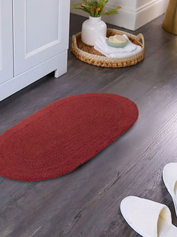 Maspar - Colorart 2100 Gsm Grassy Ground Bordeaux Cotton Solid Bath Mat