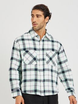 Styli - Men Yarn Dyed Check Oversized Long Sleeve Multi-Color Shirt