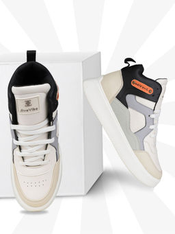 EZOK - White Trendy and Comfortable Mens Synthetic Sneakers