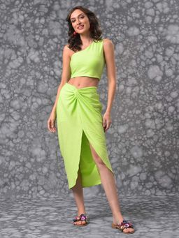 PINACOLADA - Women Green Solid Stylish Dresses Co-Ord (Set of 2)