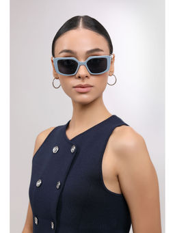 John Jacobs - X Aditi Rao Hydari Sky Blue Full Rim Rectangular Stylish Premium Sunglasses - JJ S70090