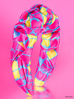 Hair Drama Co. - Barbie Satin Ruffle Hair Band - Pink, Blue and Yellow