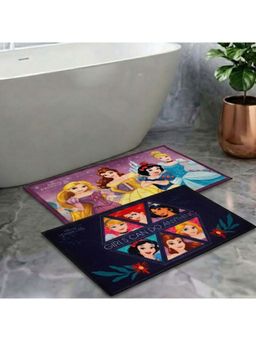 Athom Living - Kids Premium Nylon Bathmat With Latex Backing Anti-Skid Multi-Color (Pack of 2)