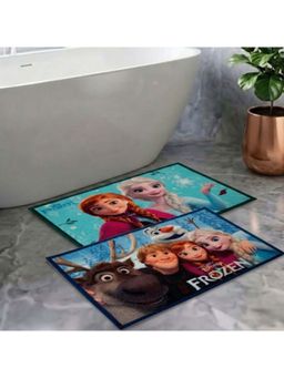 Athom Living - Kids Premium Nylon Bathmat With Latex Backing Anti-Skid Multi-Color (Pack of 2)