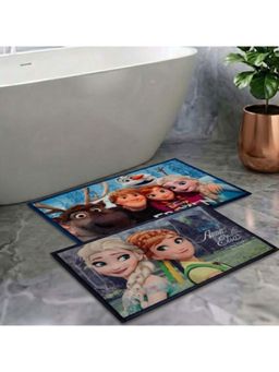 Athom Living - Kids Premium Nylon Bathmat With Latex Backing Anti-Skid Multi-Color (Pack of 2)