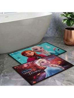 Athom Living - Kids Premium Nylon Bathmat With Latex Backing Anti-Skid Multi-Color (Pack of 2)