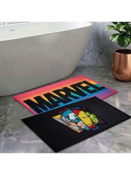 Athom Living - Kids Premium Nylon Bathmat With Latex Backing Anti-Skid Multi-Color (Pack of 2)