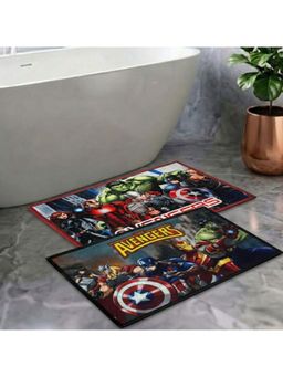 Athom Living - Kids Premium Nylon Bathmat With Latex Backing Anti-Skid Multi-Color (Pack of 2)