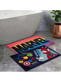 Athom Living - Kids Premium Nylon Bathmat With Latex Backing Anti-Skid Multi-Color (Pack of 2)