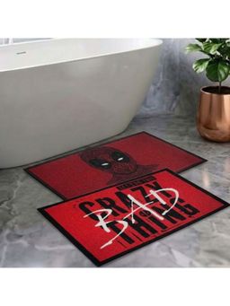 Athom Living - Kids Premium Nylon Bathmat With Latex Backing Anti-Skid Multi-Color (Pack of 2)
