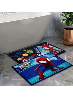 Athom Living - Kids Premium Nylon Bathmat With Latex Backing Anti-Skid Multi-Color (Pack of 2)