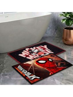 Athom Living - Kids Premium Nylon Bathmat With Latex Backing Anti-Skid Multi-Color (Pack of 2)