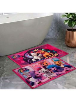 Athom Living - Kids Premium Nylon Bathmat With Latex Backing Anti-Skid Multi-Color (Pack of 2)