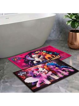 Athom Living - Kids Premium Nylon Bathmat With Latex Backing Anti-Skid Multi-Color (Pack of 2)