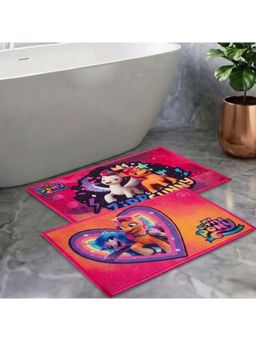 Athom Living - Kids Premium Nylon Bathmat With Latex Backing Anti-Skid Multi-Color (Pack of 2)