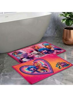 Athom Living - Kids Premium Nylon Bathmat With Latex Backing Anti-Skid Multi-Color (Pack of 2)