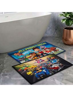 Athom Living - Kids Premium Nylon Bathmat With Latex Backing Anti-Skid Multi-Color (Pack of 2)