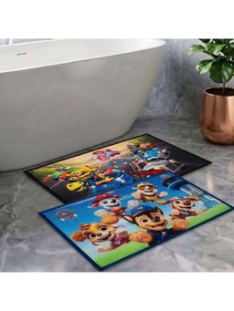 Athom Living - Kids Premium Nylon Bathmat With Latex Backing Anti-Skid Multi-Color (Pack of 2)